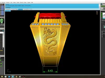 Luxury Oval Ruby Signet Men Ring 3D Model  3819 3D print model