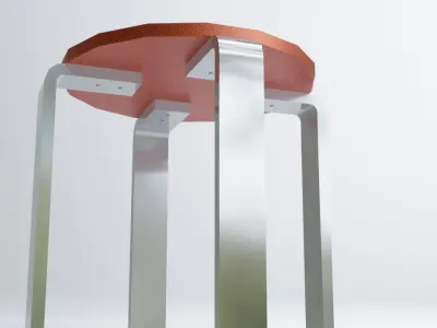 Tabouret-Stool With Metal Leg Low-poly 3D model