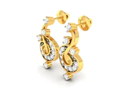 Diamond Earring for Women 3D print model purchase