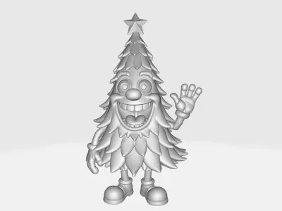Festive Christmas Tree Character Holiday Mascot Figurine  3D print model