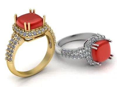 Women Fashion Diamond Ring 3d Printable Model 3D print model