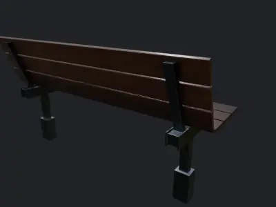 Street Bench v5 Low Poly Street Asset Low-poly 3D model