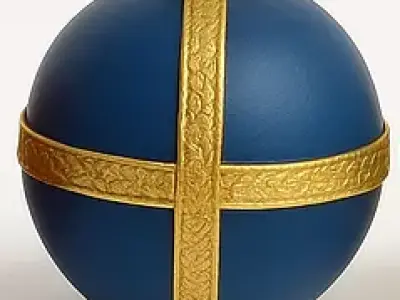 Royal Crown Ornament Elegant Spherical Decorative Model 3D print model
