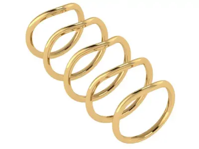 wide wave curved matching band round collection  3D print model