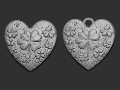 heart clover leaves decor  3D print model
