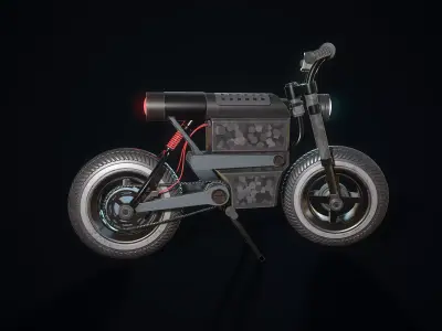 Electric Motorcycle Low-poly 3D model