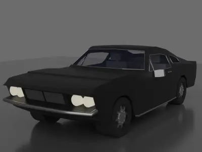 Old Racing Car Low-poly 3D model