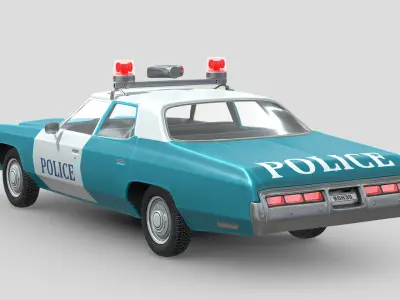 Chevrolet Impala Mk5 1972 Police Low-poly 3D model