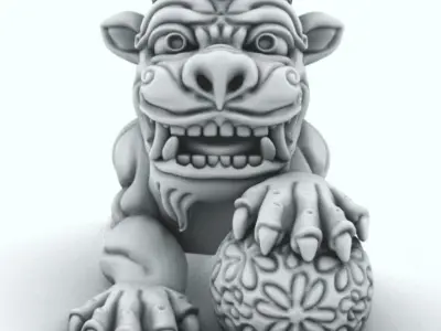 Foo Dog Fu Dog Chinese Dog 3D print model 3D print model
