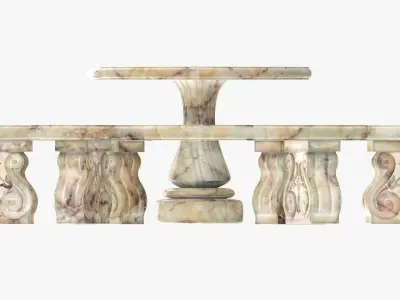 Garden stone furniture set 3D model
