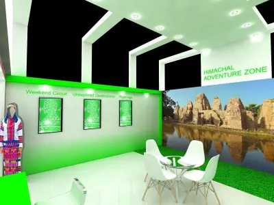 6 mtr x 6mtr one side open exhibition stand 3D print model