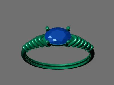 Womens Rings With Stone Ring Ready STL 3DM Models Rings women 3D print model purchase