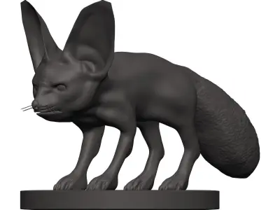 Fox-Fox figurine of donkey 3D model