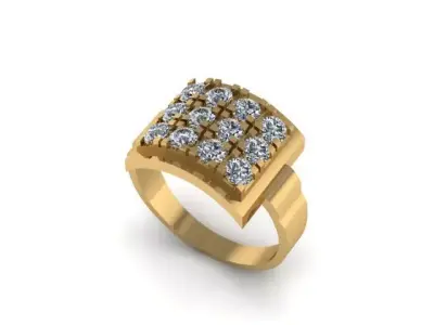 fasion ring for daimonds 3D print model