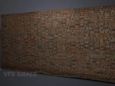 Red Brick Wall 010 3D model