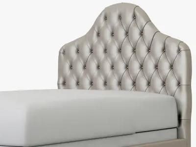 Restoration Hardware Reese Velvet Tufted Camelback Bed 3D model