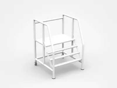 Movable Industrial Staircase Ladder Platform 3D model