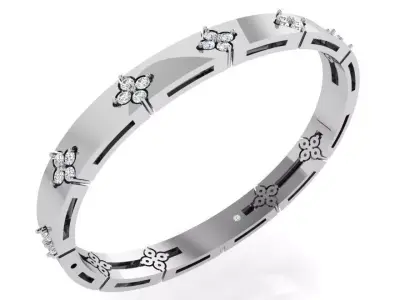 Flower Bangle Bracelet 4294 3D print model