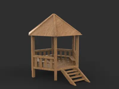 Wooden Camellia 3D model