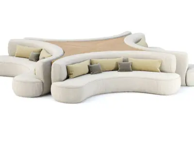 Jenifer modular restaurant sofa JR20  3D model