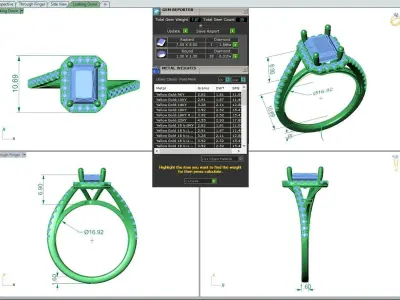Engagement ring Vanessa radiant 3D print model