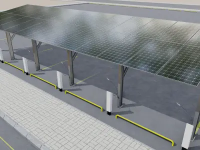 Solar Carport Type 2 3D model