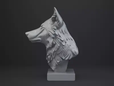 Wolf Bust - Animal Figurine 3D print model