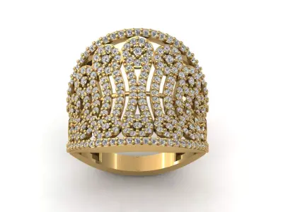 STL 3DM Print Ready Women Diamond Ring Lightweight Printable  3D print model 140