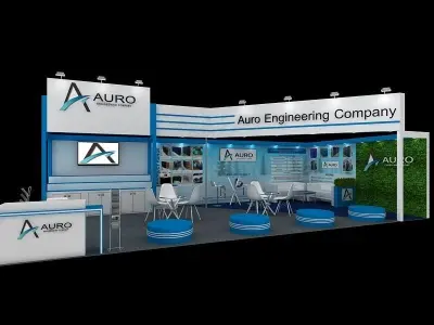10 mtr x 5 mtr exhibition stand two side open 3D print model