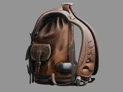 Stylized Backpack BP14 Low-poly 3D model