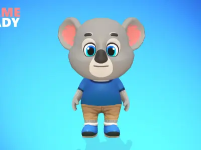 Koala Bear Animated Rigged Low-poly 3D model
