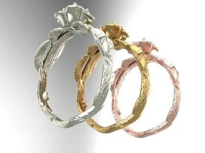 eaves Rose Engagement ring Own design 3D print model