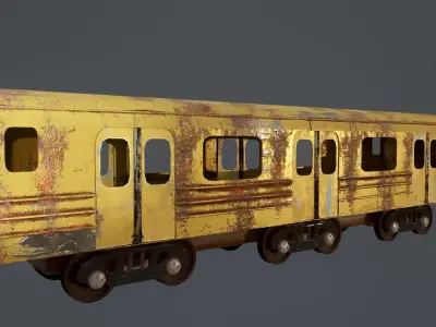 Post Apocalyptic Train Free low-poly 3D model