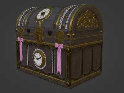 Girly Decorated Treasure Box Free 3D model