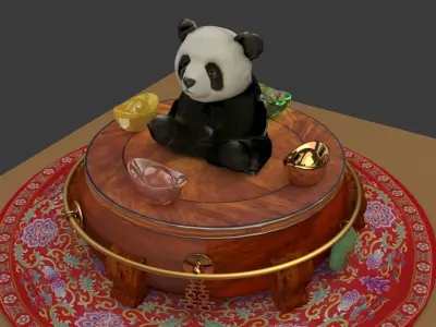 Chinese  panda doll  3D model