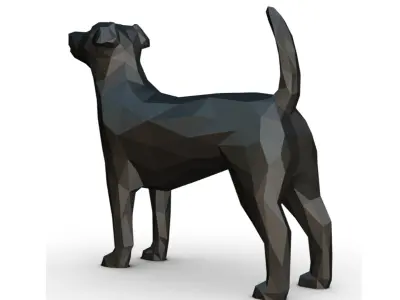 jack russell terrier low poly 3D print model
