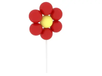 Flower Cake Pop 3D model