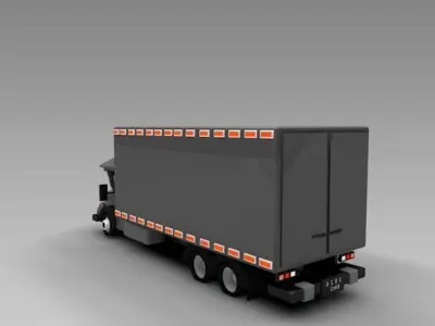 Low Poly Truck Refrigerator Low-poly 3D model