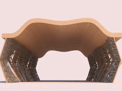 0054 - Parametric Shaded Pathway 3D model