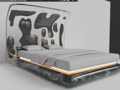 Futuristic Orb Energy Bed Low-poly 3D model