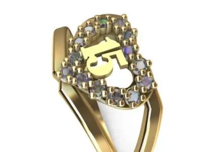  Anillo de 15 para dama-mujer -v- 3D print model