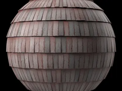 Roof Tile Materials 40- Wood Roofing By 3 color Pbr 4k 3D model
