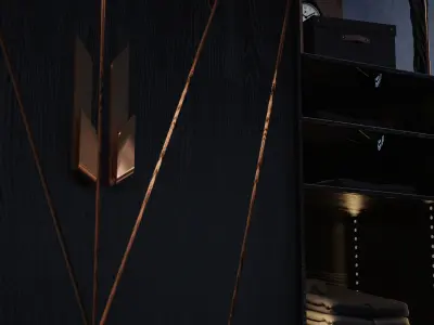 Cabinet with copper 3D model