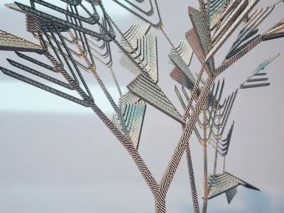 Conceptual shrub S1Cv4 Low-poly 3D model