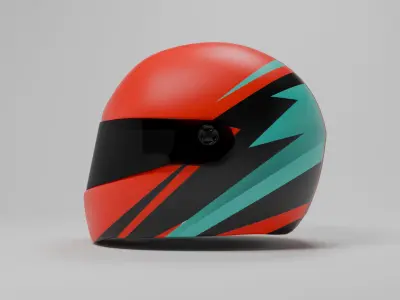 Motor Helmet Low-poly 3D model