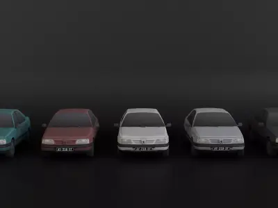 Peugeot 405 Lowpoly 3D Model Low-poly 3D model