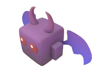 Devil Type Game Asset Pet Character v1 003 Low-poly 3D model