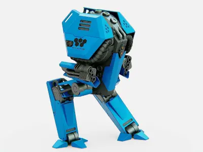 COMBAT DROID  FOVOS X Rigged for Unreal Engine - Unity - MIXAMO 3D model