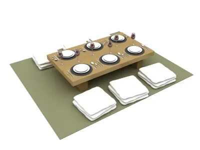 bohem dining tabe 3D model Low-poly 3D model