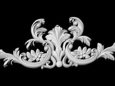 Central decor ornament for furniture 3D model 824